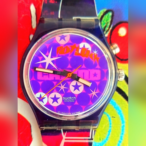 Swatch Watch POTLUCK GN901 1997 Standard Gents Casino W/ Working Loomi Backlight - Picture 1 of 5